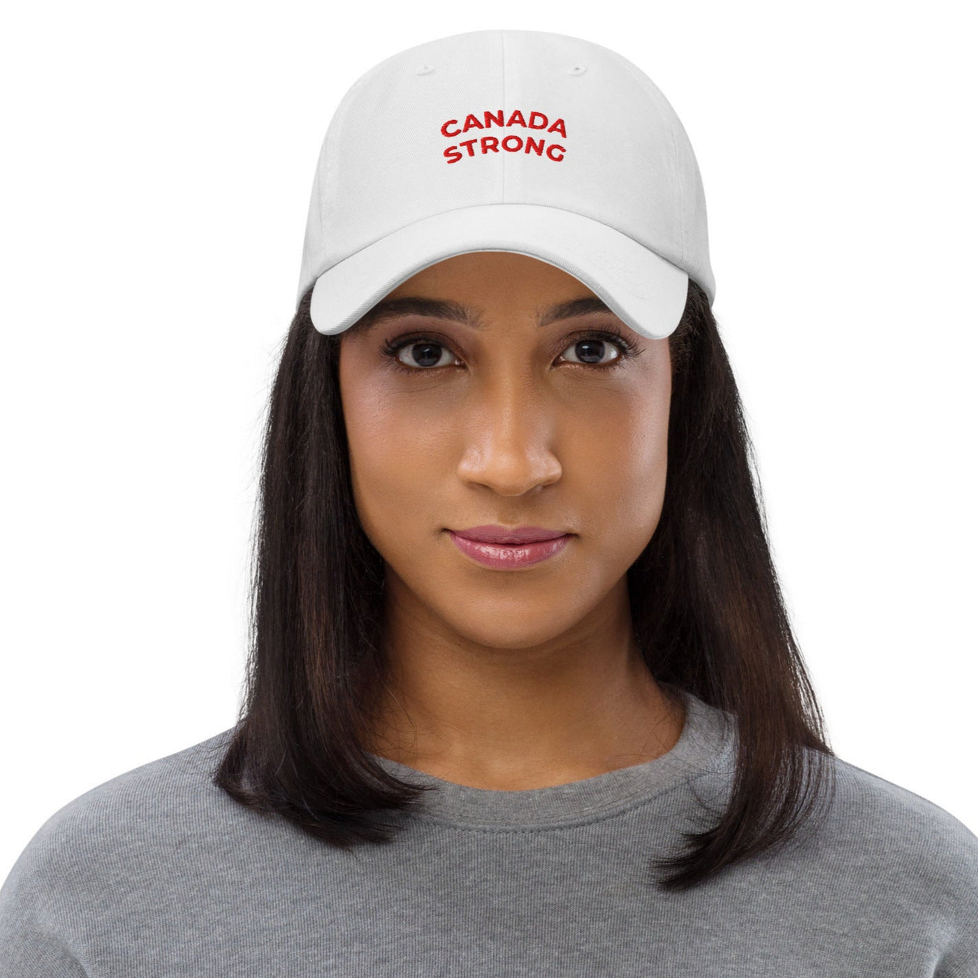 Classic, everyday cool baseball cap  Canada Strong O Canada hat. Canada Strong hat for everyday use, white.