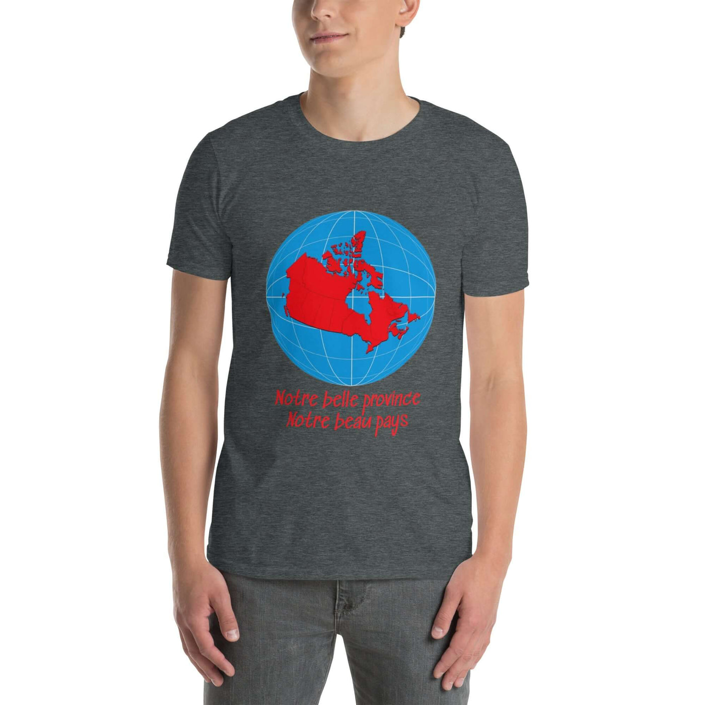 Dark grey Oh Canada Clothing belle province, beau pays t-shirt Canada and Quebec Pride Shirt, merch Quebec