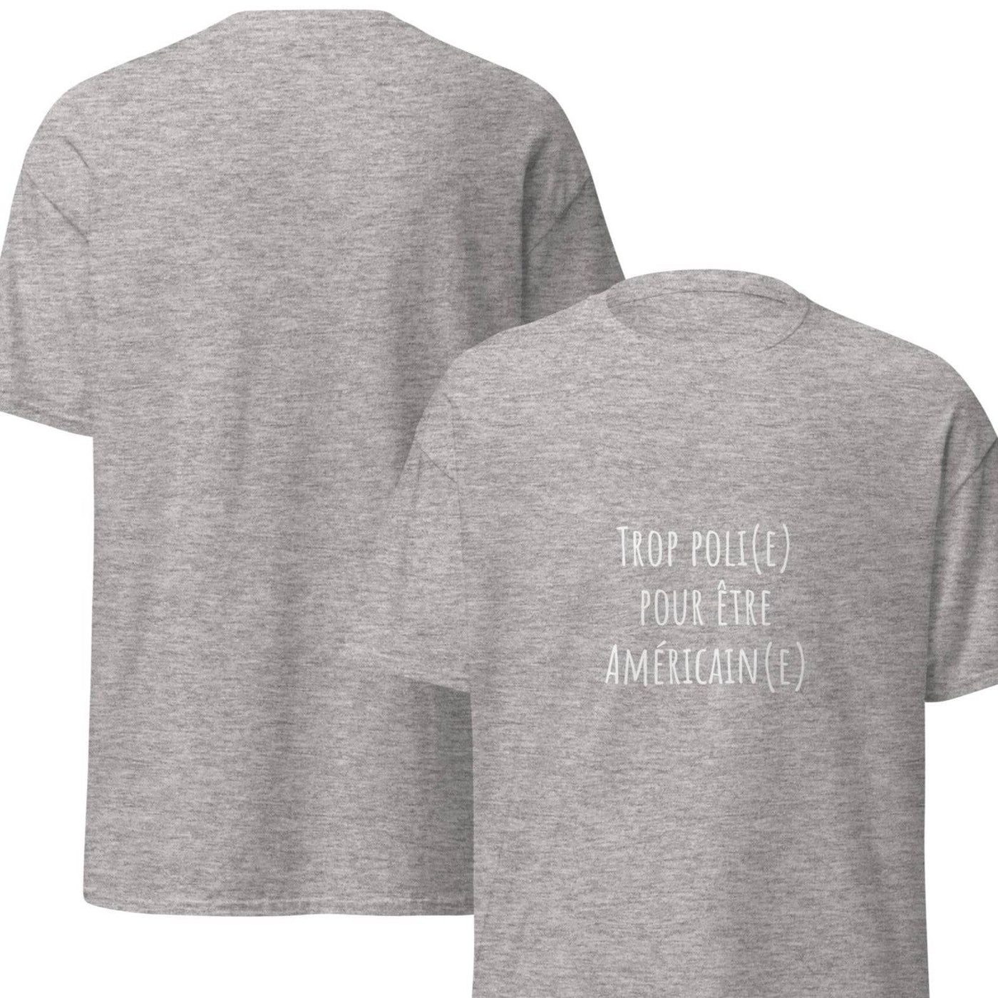 Oh Canada Clothing T-Shirt trop poli pour être américan, merch Quebec, Canada t-shirt, Quebec t-shirt, t-shirt drôle