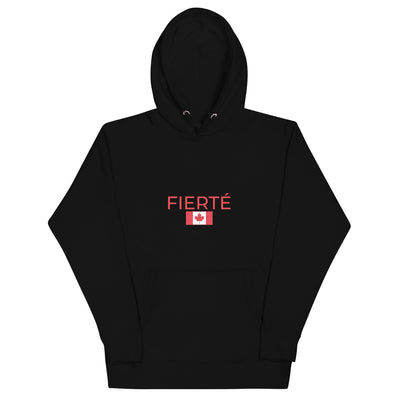 Classic, warm and stylish Canada Fier Hoodie O Canada clothing with powerful message of pride and unity, black. Canada Proud hoodie.