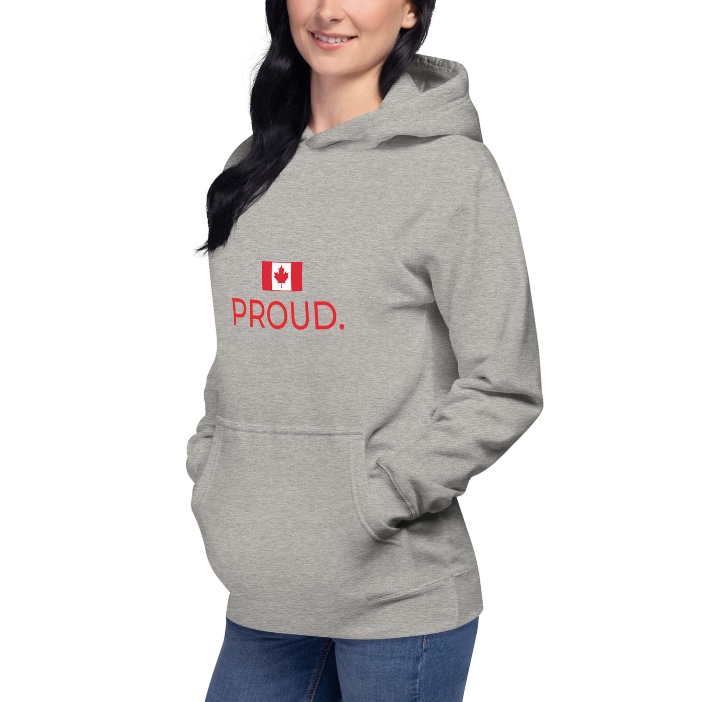 Soft, warm and cozy Canada Proud Hoodie, perfect O Canada clothing to show Canadian pride. Canada hoodie brand. Canada sweater.